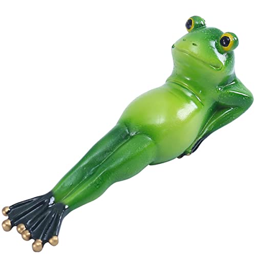 PHYMAT Harzgrün Yoga Frosch Mini kleine Statue Gartendekoration Layout Simulation Tier Landschaft Outdoor Handwerk Geschenk (B) von PHYMAT
