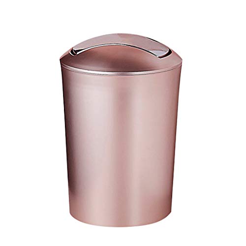 PHYNEDI 10L Kunststoff Mülleimer mit Schwingdeckel Flip Top Mülleimer-Roségold von PHYNEDI