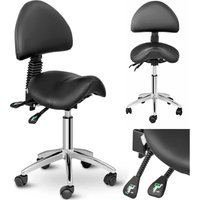 Physa - Sattelstuhl Drehstuhl Arbeitsstuhl Rollhocker Mit Lehne Verstellbar Schwarz Physa - Sattelstuhl Drehstuhl Arbeitsstuhl Rollhocker Mit Lehne Verstellbar Schwarz von PHYSA