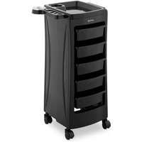 Rollbarer Friseurtrolley Friseurwagen Kosmetikwagen 5 Schubladen 10 kg schwarz von PHYSA