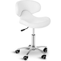 Physa - Rollhocker Mit Lehne Arbeitshocker Drehhocker Praxishocker Gasfeder Weiß 150 Kg von PHYSA