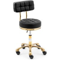 Rollhocker mit Lehne Friseurhocker Kosmetikhocker höhenverstellbar 150kg schwarz von PHYSA