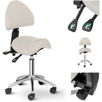 Sattel-Kosmetikstuhl mit verstellbarer drehbarer Rückenlehne BERLIN – beige von PHYSA