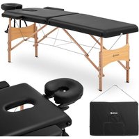 Toulouse Black Tragbare, zusammenklappbare Massageliege aus Holz bis 227 kg schwarz von PHYSA