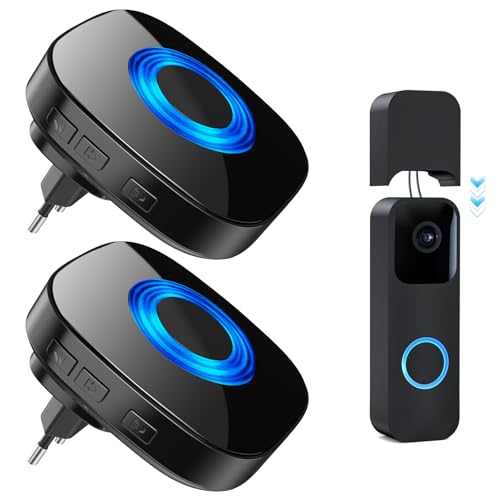 PHYSEN Funksignal Weiterleitung, Speziell für Blink Doorbell, Funkklingel Set, Nur für den Fest Verkabelten Modus, 58 Melodien & 5 Lautstärkestufen, Reichweite bis zu 200 m, 2 Empfänger und 1 Sender PHYSEN Funksignal Weiterleitung, Speziell für Blink Doorbell, Funkklingel Set, Nur für den Fest Verkabelten Modus, 58 Melodien & 5 Lautstärkestufen, Reichweite bis zu 200 m, 2 Empfänger und 1 Sender von PHYSEN