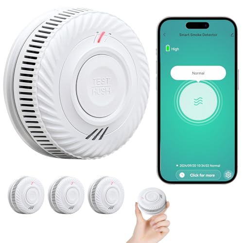 PHYSEN Smart WiFi Detector de Humo 10-Año Batería, Detector de Humo Con Sensor Fotoeléctrico, Función de Silenciado y Autocomprobación, Certificado DIN EN14604, Compatible Con Tuya/Smart Life App,3St von PHYSEN