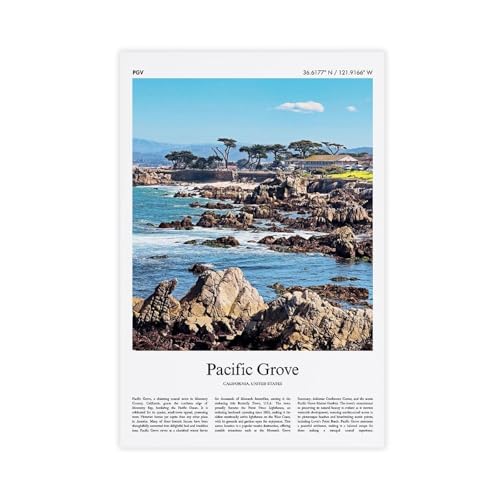 Pacific Grove Farbdruck Pacific Grove Real Photo Poster Travel Poster Gift California United States USA Wall Art Print Canvas Deco Prints Unframe 20 von PIANK