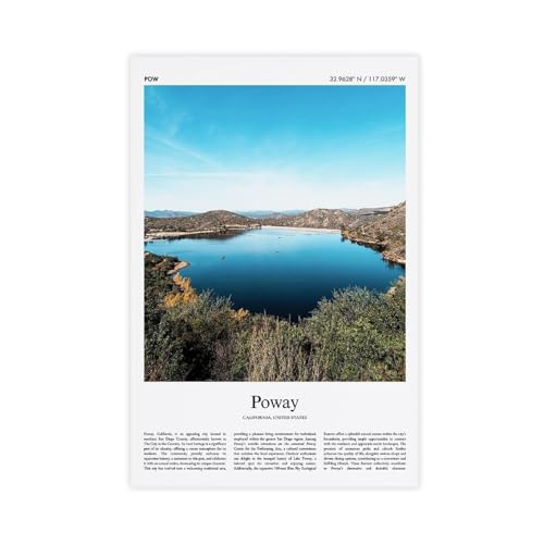 Poway Farbdruck Poway Real Photo Poster Travel Poster Gift California United States USA Travel Minimal City Print Canvas Deco Prints Unframe 30,5 x 45,7 cm von PIANK