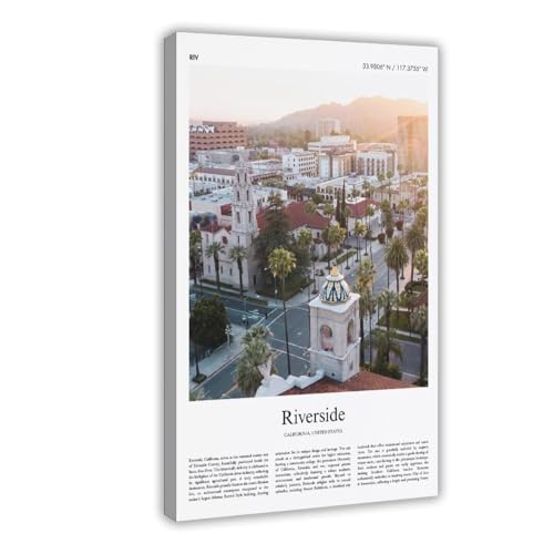 Riverside Farbdruck Riverside Real Photo Poster Reise Poster Geschenk Kalifornien USA Wandkunstdruck Leinwand Deco Drucke Rahmen 61 x 91,4 cm von PIANK