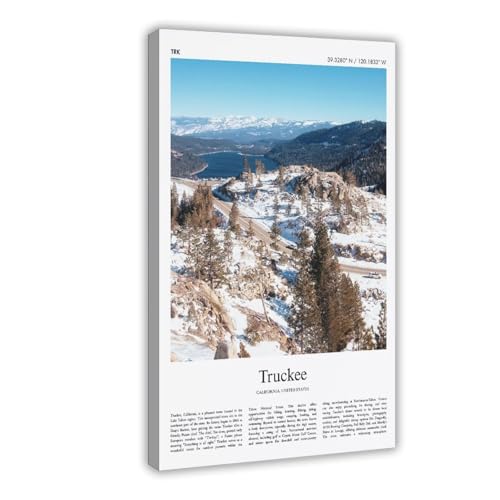 Truckee Farbdruck Truckee Real Photo Poster Travel Poster Gift California United States USA Travel Minimal City Print Canvas Deco Prints Frame 30,5 x 45,7 cm von PIANK