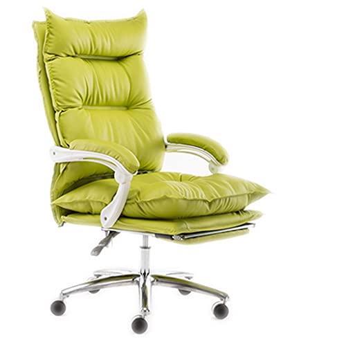 PIAOLING Ergonomischer Bürostuhl Computer Bürostuhl, Spielstuhl Swivel Ergonomischer Lederstuhl mit Fußstütze Büro Schreibtisch Computerstuhl (Color : Green) von PIAOLING