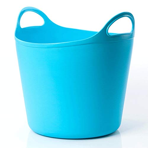 PIAOLING Tragbarer Wäschekorb Wäschekorb Übergroßer Wäschekorb-Spielzeugspeicherkorb des Plastikwäschescheibes Langlebiger Waschbehälter, schmutzige Aufbewahrung (Color : Blue) von PIAOLING