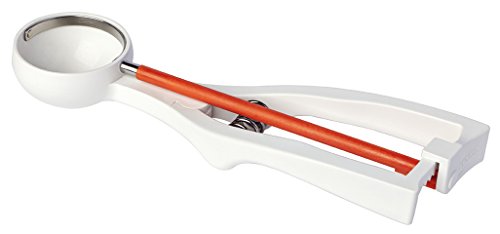 Piazza 03523606 Eisportionierer mit farbigem Stahlstab, orangefarbener Stab, Durchmesser 4,7 cm, Fassungsvermögen 1/36 l, 6 Stück von PIAZZA