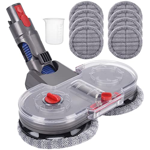 PIBONUS Wischaufsatz für Dyson V7 V8 V10 V11 V15 Staubsauger Zubehör Elektrischer Wischmopp Aufsatz mit Abnehmbaren Wassertank und 8 Waschbare Mopppads + 1 Füllbehälter von PIBONUS