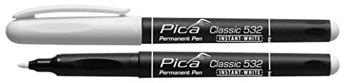 Pica 532/52 Classic 532 Permanent Marker 532/32 INSTANT-White Strichbreite 1-2 mm Rundspitze von Pica