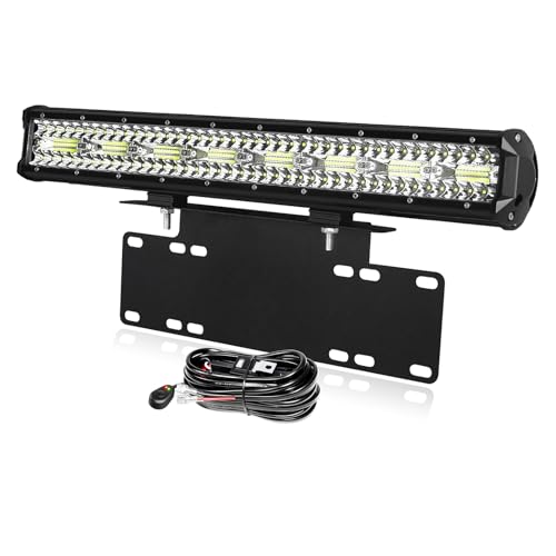 PICAA 23 Zoll 480W LED Lightbar mit Halterung 12V Kabelbaum, 3 Rows LED-Lichtleiste Lichtbalken Arbeitsscheinwerfer 6000K Weiß Wasserdicht für Auto Offroad 4x4 LKW Traktor von PICAA