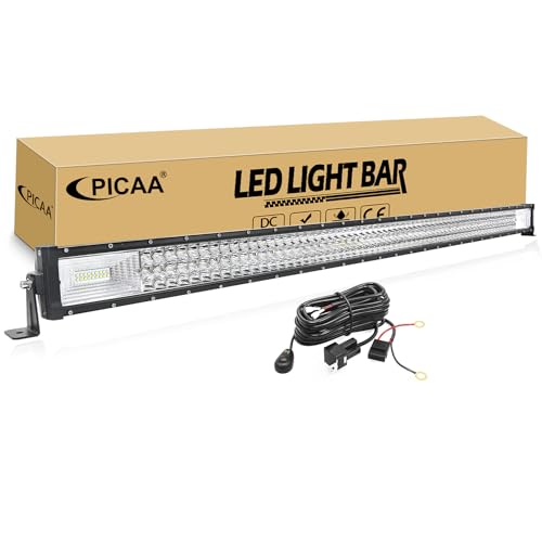 PICAA Gerade LED Auto Lichtbalken 52 Zoll 675W Mit Draht Tri-Reihen 7D Spot Flood Combo Auto Licht Montage Offroad Driving Nebelscheinwerfer Für Auto ATV SUV LKW Boot PICAA Gerade LED Auto Lichtbalken 52 Zoll 675W Mit Draht Tri-Reihen 7D Spot Flood Combo Auto Licht Montage Offroad Driving Nebelscheinwerfer Für Auto ATV SUV LKW Boot von PICAA