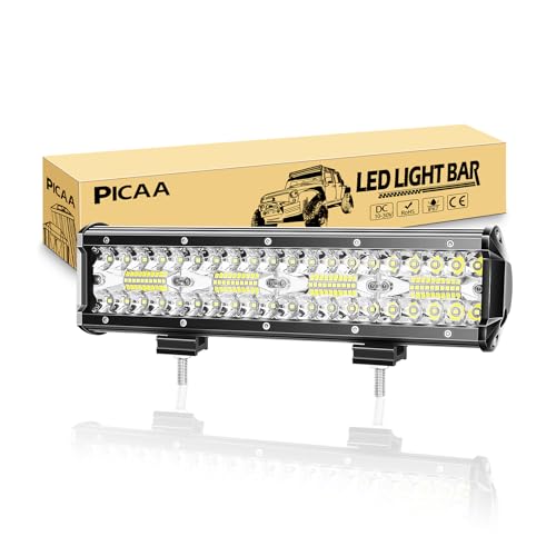 PICAA Arbeitsscheinwerfer 12 Zoll 30.4 CM 240W 8D Lichtbalken 12V 24V 6000K Zusatzscheinwerfer Bar Spot Flutlicht Kombination für SUV Offroad ATV UTV Traktor 4x4 Auto von PICAA