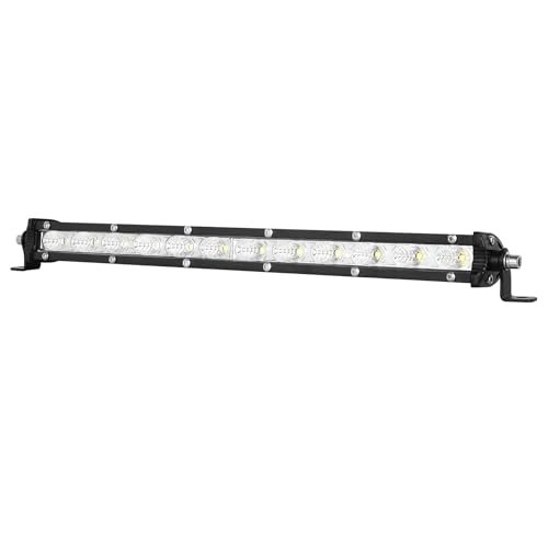 PICAA Super Schlank 13 Zoll 60W Flood LED Lightbar Lichtbalken Arbeitsscheinwerfer 12V 24V 6000K Weiß Wasserdicht für Auto Offroad 4X4 ATV SUV KFZ von PICAA