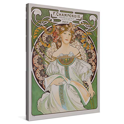 PICANOVA – Alfons Mucha – F Champenois 60x80cm – Bild auf Leinwand – Premium Kunstdruck Auf 2cm Holz-Keilrahmen Für Schlaf- Und Wohnzimmer – Klassische Kunst von PICANOVA