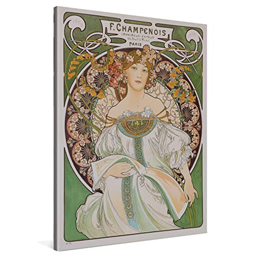 PICANOVA – Alfons Mucha – F Champenois 75x100cm – Bild auf Leinwand – Premium Kunstdruck Auf 2cm Holz-Keilrahmen Für Schlaf- Und Wohnzimmer – Klassische Kunst von PICANOVA