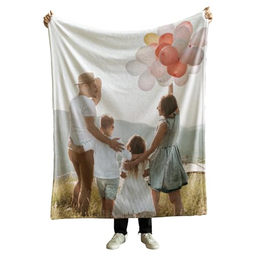 PICANOVA Decke mit Foto - Personalisierte Fotodecke 100x70cm – Gestalte mit deinem eigenen Bild & Text – Personalisiert Kuscheldecke – Fleecedecke mit Foto von PICANOVA