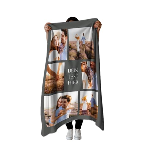 PICANOVA Fotodecke 150x200 mit Eigenem Foto - Premiumqualität Fleecedecke - Unschlagbar Weich Und Gemütlich Fotodecke mit Eigenem Name (6 Fotos) von PICANOVA