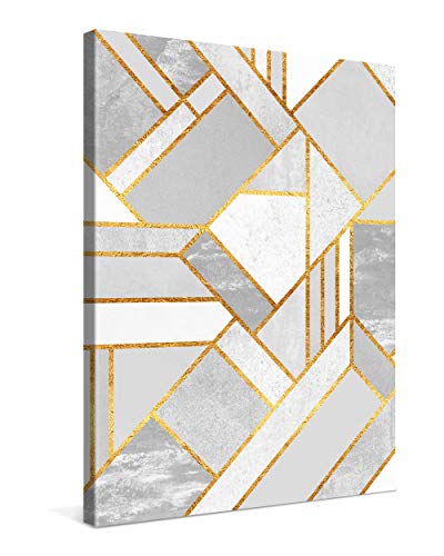 PICANOVA – Gold City 60x80cm – Premium Leinwanddruck – Kunstdruck Auf 2cm Holz-Keilrahmen Für Schlaf- Und Wohnzimmer Von Elisabeth Fredriksson von PICANOVA