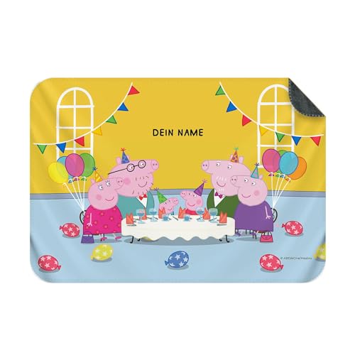 PICANOVA – Kuscheldecke Peppa Pig – Personalisierte Decke mit Namen für Kinder – Premiumqualität Fleecedecke Perfekte Decke zum Kuscheln und Träumen – Birthday – 200x150cm von PICANOVA