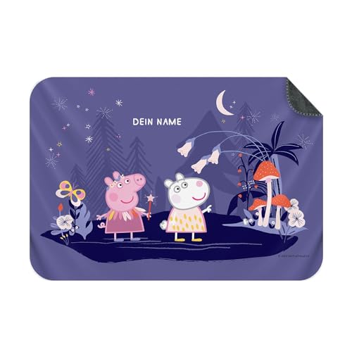 PICANOVA – Kuscheldecke Peppa Pig – Personalisierte Decke mit Namen für Kinder – Premiumqualität Fleecedecke Perfekte Decke zum Kuscheln und Träumen – Magical Land – 200x150cm von PICANOVA