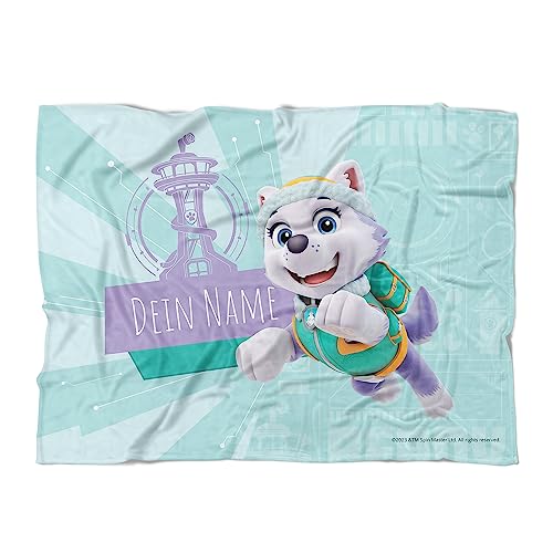 PICANOVA Bedetuch PAW Patrol Everest Handtuch mit Name 200x150cm – Hochwertiges Bedrucktes Handtuch – Strandtuch Aus Hautfreundlichem Frottee – Badetuch mit Text Individuell Bedruckt von PICANOVA