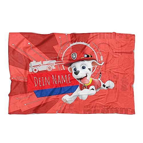 PICANOVA PAW Patrol Marshall Handtuch mit Name 140x90cm – Hochwertiges Bedrucktes Handtuch – Blickfang-Strandtuch Aus Hautfreundlichem Frottee – Badetuch mit Text Individuell Bedruckt von PICANOVA