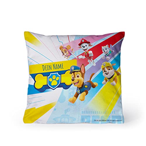 PICANOVA – PAW Patrol Pups Kissen mit Name 40x40cm – mit Füllung – Text individuell Bedruckt – Zierkissen Dekokissen – Schlaf- und Wohnzimmertauglich PICANOVA – PAW Patrol Pups Kissen mit Name 40x40cm – mit Füllung – Text individuell Bedruckt – Zierkissen Dekokissen – Schlaf- und Wohnzimmertauglich von PICANOVA