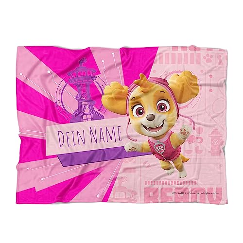 PICANOVA PAW Patrol Skye Handtuch mit Name 200x150cm – Hochwertiges Bedrucktes Handtuch – Blickfang-Strandtuch Aus Hautfreundlichem Frottee – Badetuch mit Text Individuell Bedruckt von PICANOVA