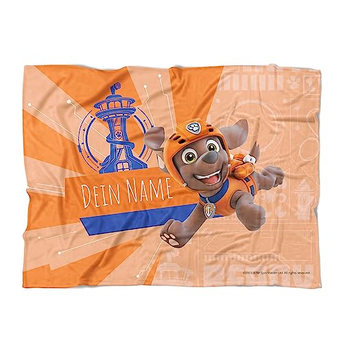 PICANOVA PAW Patrol Zuma Handtuch mit Name 200x150cm – Hochwertiges Bedrucktes Handtuch – Blickfang-Strandtuch Aus Hautfreundlichem Frottee – Badetuch mit Text Individuell Bedruckt von PICANOVA