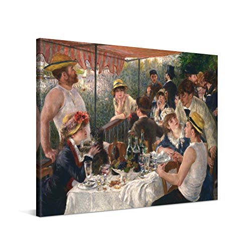 PICANOVA – Pierre-Auguste Renoir – Luncheon of the Boating Party 100x75cm – Bild auf Leinwand – Premium Kunstdruck Auf 2cm Holz-Keilrahmen Für Schlaf- Und Wohnzimmer – Klassische Kunst von PICANOVA