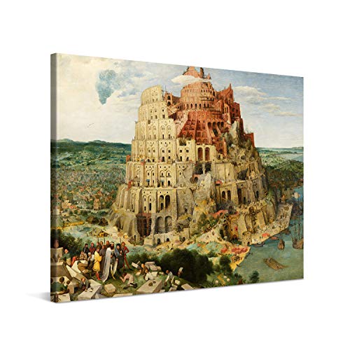 PICANOVA – Pieter Bruegel – The Tower of Babel 100x75cm – Bild auf Leinwand – Premium Kunstdruck Auf 2cm Holz-Keilrahmen Für Schlaf- Und Wohnzimmer – Klassische Kunst von PICANOVA