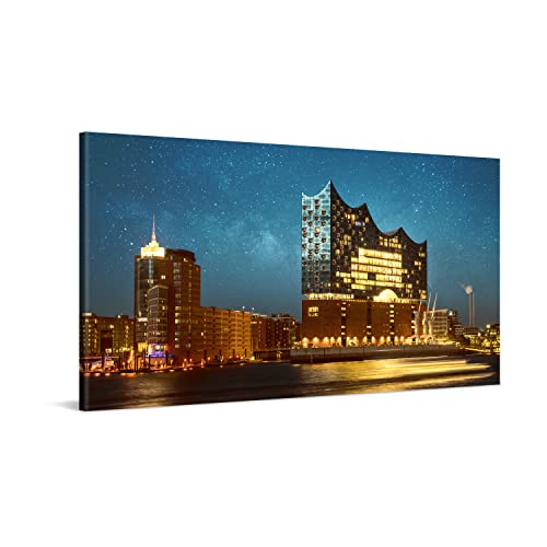 PICANOVA – Premium Leinwanddruck – Leinwandbild Hamburg Hamburger Elbphilharmonie 100x50cm – Kunstdruck Auf 2cm Holz-Keilrahmen Für Schlaf- Und Wohnzimmer – Kollektion Deutschland von PICANOVA