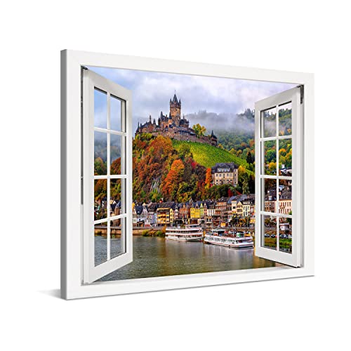 PICANOVA – Premium Leinwanddruck – Leinwandbild Reichsburg Cochem Mosel im Fenster 100x75cm – Kunstdruck Auf 2cm Holz-Keilrahmen Für Schlaf- Und Wohnzimmer – Kollektion Deutschland PICANOVA – Premium Leinwanddruck – Leinwandbild Reichsburg Cochem Mosel im Fenster 100x75cm – Kunstdruck Auf 2cm Holz-Keilrahmen Für Schlaf- Und Wohnzimmer – Kollektion Deutschland von PICANOVA