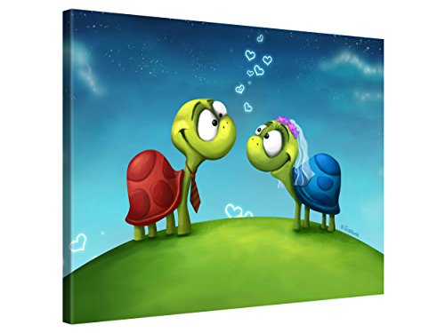 PICANOVA – Turti and Turto 40x30cm – Premium Leinwanddruck – Kunstdruck Auf 2cm Holz-Keilrahmen Für Schlaf- Und Kinderzimmer – Kinder Kollektion Von TooshToosh von PICANOVA