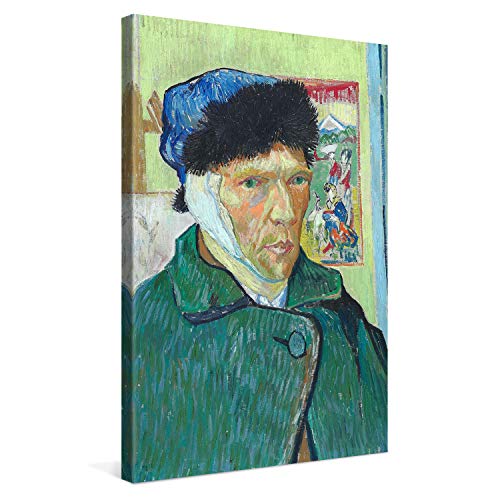 PICANOVA – Vincent Van Gogh Self-Portrait with Bandaged Ear 40x60 cm – Bild auf Leinwand – Leinwandbild – Premium Leinwanddruck – Kunstdruck Auf 2cm Holz-Keilrahmen Für Schlaf- Und Wohnzimmer von PICANOVA