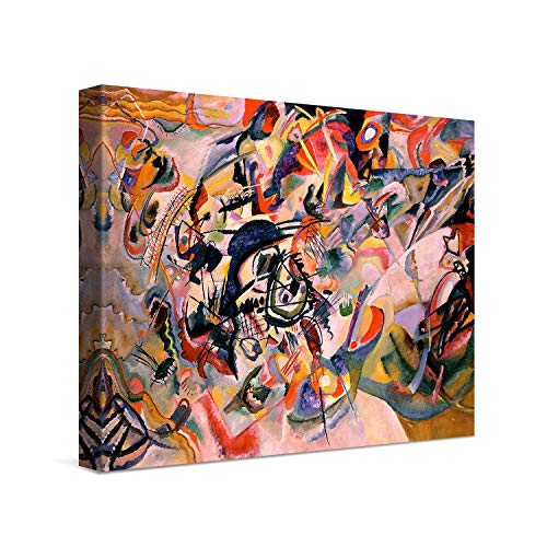 PICANOVA – Wassily Kandinsky – Composition VII 40x30cm – Bild auf Leinwand – Premium Kunstdruck Auf 2cm Holz-Keilrahmen Für Schlaf- Und Wohnzimmer – Klassische Kunst von PICANOVA