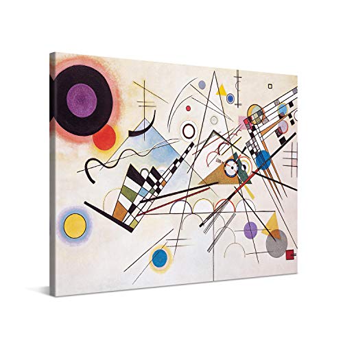 PICANOVA – Wassily Kandinsky – Composition VIII 80x60cm – Bild auf Leinwand – Premium Kunstdruck Auf 2cm Holz-Keilrahmen Für Schlaf- Und Wohnzimmer – Klassische Kunst von PICANOVA