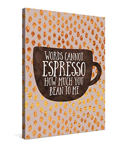 PICANOVA – Words Cannot Espresso 75x100cm – Premium Leinwanddruck – Kunstdruck Auf 2cm Holz-Keilrahmen Für Schlaf- Und Wohnzimmer Von Elisabeth Fredriksson von PICANOVA