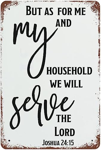 Vintage Metall-Blechschild "But As For Me And My Household We Will Serve The Lord Joshua 24 15 Wall Art Decor Metal Sign Quote Pub Diner Cafe Poster Home Bar Club Garden Farm Garage Wall Decor 20,3 x Vintage Metall-Blechschild "But As For Me And My Household We Will Serve The Lord Joshua 24 15 Wall Art Decor Metal Sign Quote Pub Diner Cafe Poster Home Bar Club Garden Farm Garage Wall Decor 20,3 x von PICFORT