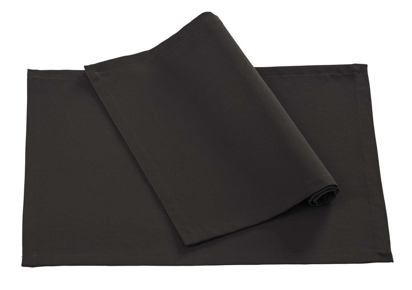 PICHLER Platzset Rips uni, gerippt Tischset 6er Set 50 x 35 cm COMO Rechteck noire, 2, (Spar-Set, 6-St., 6 Platzdecken), Platzset Tischset Esszimmer Küche von PICHLER