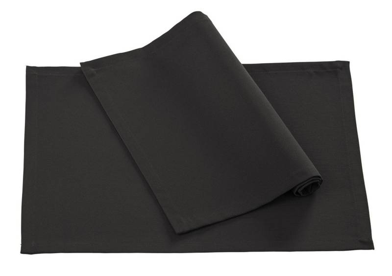PICHLER Platzset Rips uni, gerippt Tischset 6er Set 50 x 35 cm COMO Rechteck noire, 2, (Spar-Set, 6-St., 6 Platzdecken), Platzset Tischset Esszimmer Küche von PICHLER