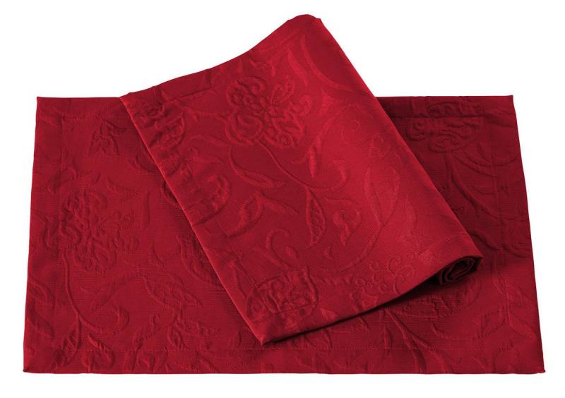 PICHLER Platzset Tischset 6er Set Cordoba Rechteck 035/050 burgund, (Spar-Set, 6-St., 6 Platzdecken), Platzset Tischset Esszimmer Küche von PICHLER