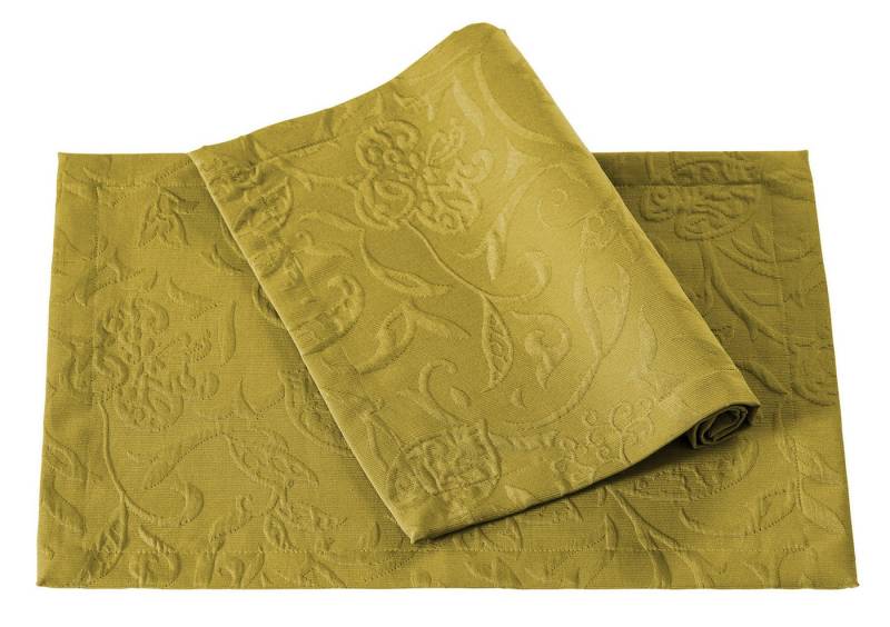 PICHLER Platzset Tischset 6er Set Cordoba Rechteck 035/050 limone, (Spar-Set, 6-St., 6 Platzdecken), Platzset Tischset Esszimmer Küche von PICHLER