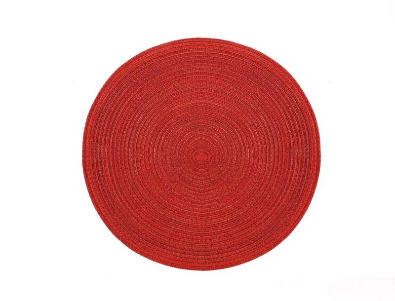 PICHLER Platzset Tischset rund 12er Set Samba Kreis 038 granat, (Spar-Set, 12-St., 12 Platzdecken), Platzset Tischset Esszimmer Küche von PICHLER
